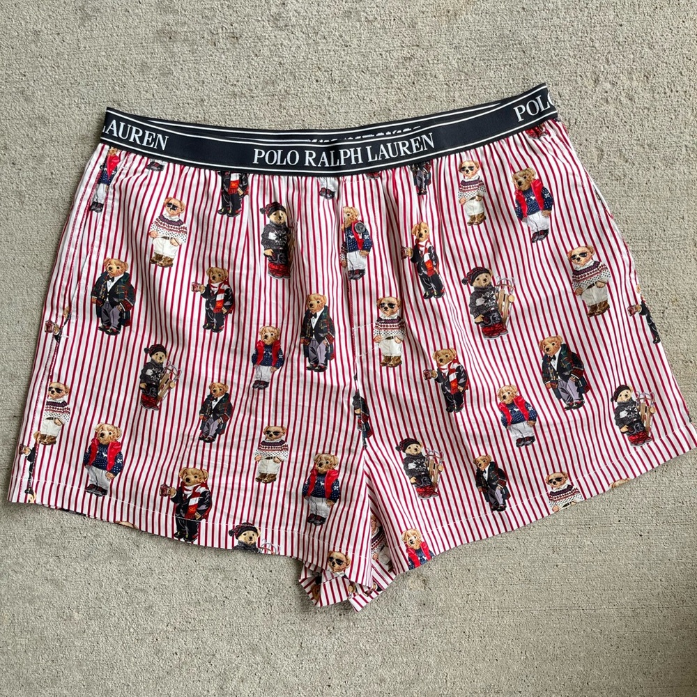 Polo Ralph Lauren polo bear boxer shorts striped lounge shorts NWOT